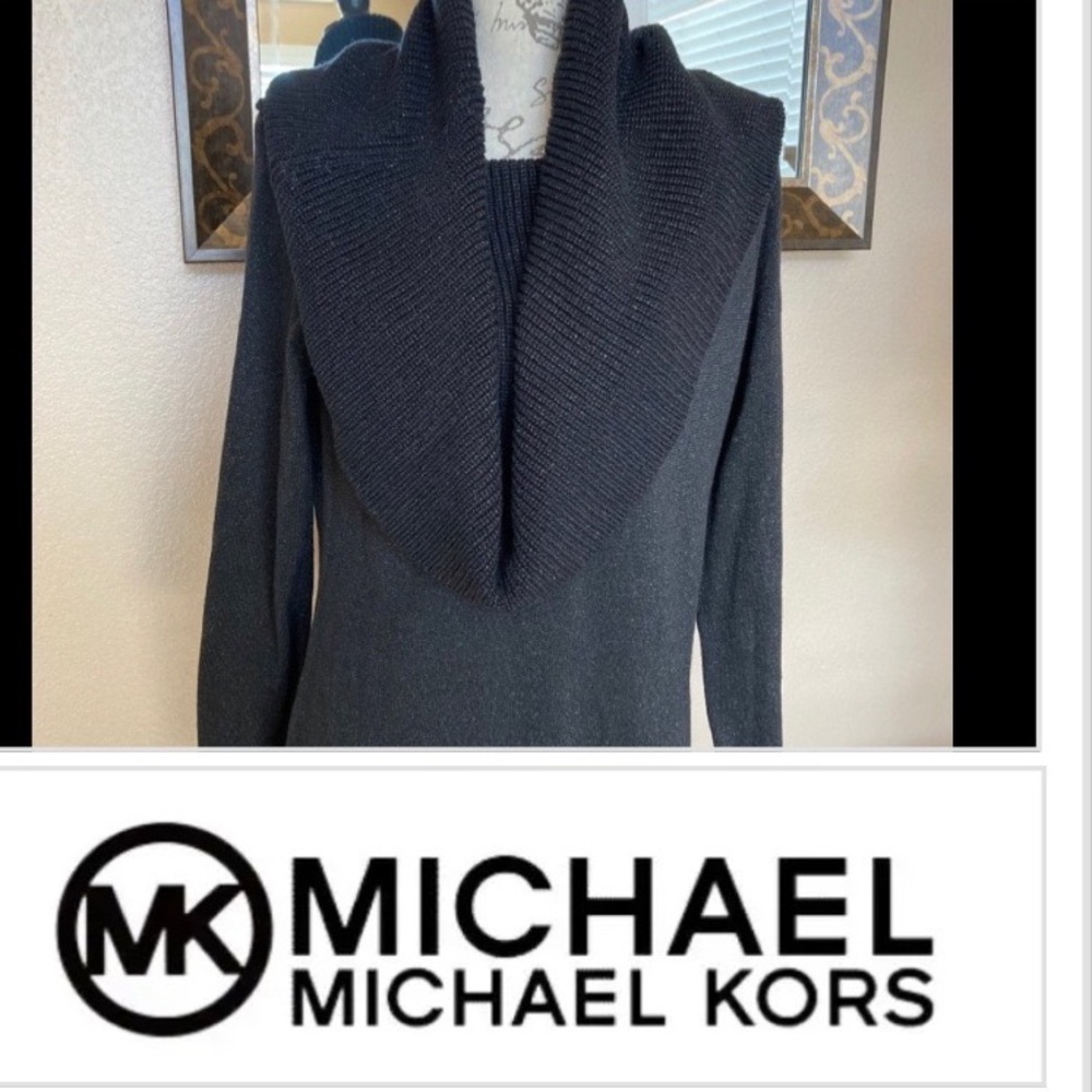 New MK Cotton-Blend Cowl Neck Sweater